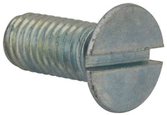 Value Collection - M8x1.25, 20mm OAL Slotted Drive Machine Screw - Flat Head, Grade 4.8 Steel, Zinc-Plated Finish, Without Washer - Americas Industrial Supply