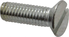 Value Collection - M8x1.25, 25mm OAL Slotted Drive Machine Screw - Flat Head, Grade 4.8 Steel, Zinc-Plated Finish, Without Washer - Americas Industrial Supply