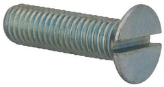 Value Collection - M8x1.25, 30mm OAL Slotted Drive Machine Screw - Flat Head, Grade 4.8 Steel, Zinc-Plated Finish, Without Washer - Americas Industrial Supply