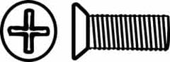 Value Collection - #10-32 UNF, 2-1/2" OAL Phillips Drive Machine Screw - Flat Head, Grade J82 Steel, Zinc-Plated Finish, Without Washer - Americas Industrial Supply
