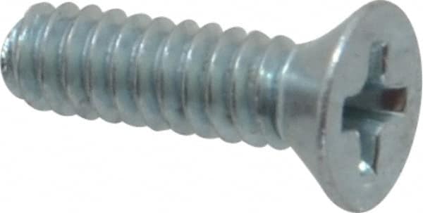 Value Collection - #4-40 UNC, 3/8" OAL Phillips Drive Machine Screw - Flat Head, Grade 2 Steel, Zinc-Plated Finish, Without Washer - Americas Industrial Supply