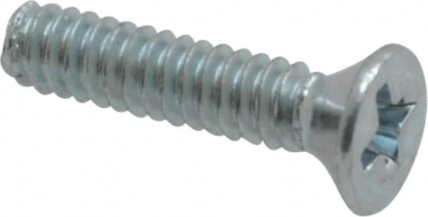 Value Collection - #4-40 UNC, 1/2" OAL Phillips Drive Machine Screw - Flat Head, Grade 2 Steel, Zinc-Plated Finish, Without Washer - Americas Industrial Supply
