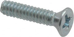 Value Collection - #4-40 UNC, 1/2" OAL Phillips Drive Machine Screw - Flat Head, Grade 2 Steel, Zinc-Plated Finish, Without Washer - Americas Industrial Supply