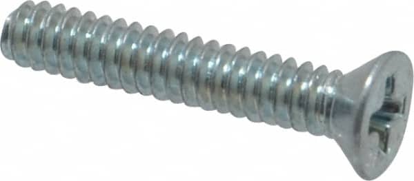 Value Collection - #4-40 UNC, 5/8" OAL Phillips Drive Machine Screw - Flat Head, Grade 2 Steel, Zinc-Plated Finish, Without Washer - Americas Industrial Supply