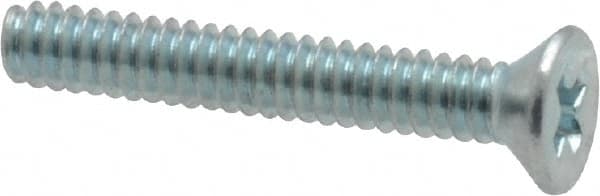 Value Collection - #4-40 UNC, 3/4" OAL Phillips Drive Machine Screw - Flat Head, Grade 2 Steel, Zinc-Plated Finish, Without Washer - Americas Industrial Supply
