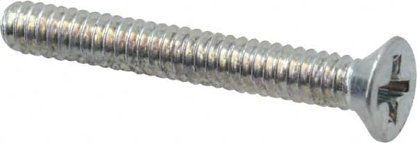 Value Collection - #4-40 UNC, 7/8" OAL Phillips Drive Machine Screw - Flat Head, Grade 2 Steel, Zinc-Plated Finish, Without Washer - Americas Industrial Supply