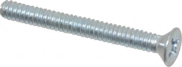 Value Collection - #4-40 UNC, 1" OAL Phillips Drive Machine Screw - Flat Head, Grade 2 Steel, Zinc-Plated Finish, Without Washer - Americas Industrial Supply