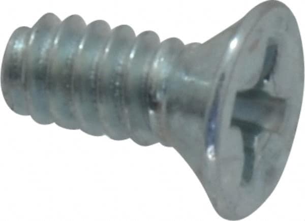 Value Collection - #6-32 UNC, 5/16" OAL Phillips Drive Machine Screw - Flat Head, Grade 2 Steel, Zinc-Plated Finish, Without Washer - Americas Industrial Supply