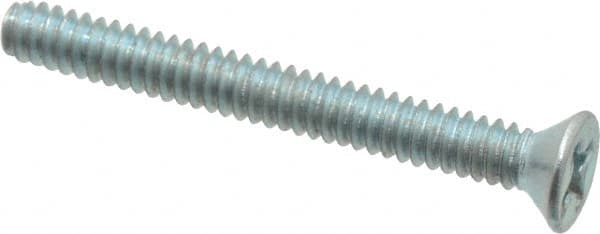 Value Collection - #6-32 UNC, 1-1/4" OAL Phillips Drive Machine Screw - Flat Head, Grade 2 Steel, Zinc-Plated Finish, Without Washer - Americas Industrial Supply