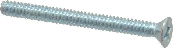 Value Collection - #6-32 UNC, 1-1/2" OAL Phillips Drive Machine Screw - Flat Head, Grade 2 Steel, Zinc-Plated Finish, Without Washer - Americas Industrial Supply
