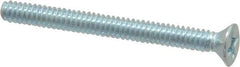 Value Collection - #6-32 UNC, 1-1/2" OAL Phillips Drive Machine Screw - Flat Head, Grade 2 Steel, Zinc-Plated Finish, Without Washer - Americas Industrial Supply