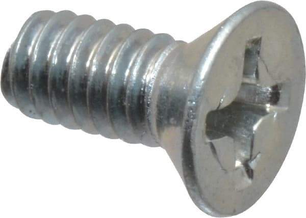 Value Collection - #8-32 UNC, 3/8" OAL Phillips Drive Machine Screw - Flat Head, Grade 2 Steel, Zinc-Plated Finish, Without Washer - Americas Industrial Supply