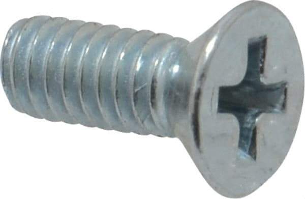 Value Collection - #8-32 UNC, 7/16" OAL Phillips Drive Machine Screw - Flat Head, Grade 2 Steel, Zinc-Plated Finish, Without Washer - Americas Industrial Supply