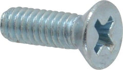Value Collection - #8-32 UNC, 1/2" OAL Phillips Drive Machine Screw - Flat Head, Grade 2 Steel, Zinc-Plated Finish, Without Washer - Americas Industrial Supply