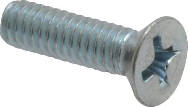 Value Collection - #8-32 UNC, 5/8" OAL Phillips Drive Machine Screw - Flat Head, Grade 2 Steel, Zinc-Plated Finish, Without Washer - Americas Industrial Supply
