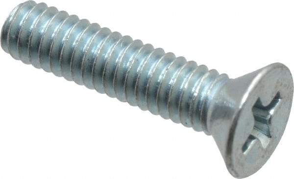 Value Collection - #8-32 UNC, 3/4" OAL Phillips Drive Machine Screw - Flat Head, Grade 2 Steel, Zinc-Plated Finish, Without Washer - Americas Industrial Supply