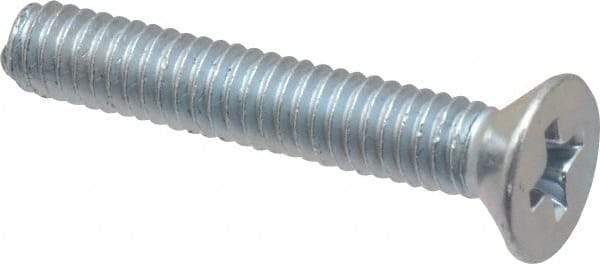 Value Collection - #8-32 UNC, 1" OAL Phillips Drive Machine Screw - Flat Head, Grade J82 Steel, Zinc-Plated Finish, Without Washer - Americas Industrial Supply