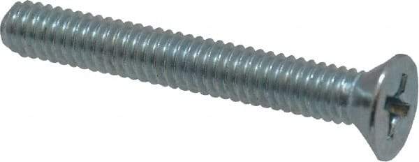 Value Collection - #8-32 UNC, 1-1/4" OAL Phillips Drive Machine Screw - Flat Head, Grade 2 Steel, Zinc-Plated Finish, Without Washer - Americas Industrial Supply