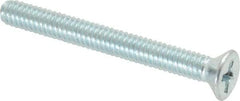 Value Collection - #8-32 UNC, 1-1/2" OAL Phillips Drive Machine Screw - Flat Head, Grade 2 Steel, Zinc-Plated Finish, Without Washer - Americas Industrial Supply