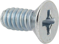 Value Collection - #10-24 UNC, 7/16" OAL Phillips Drive Machine Screw - Flat Head, Grade J82 Steel, Zinc-Plated Finish, Without Washer - Americas Industrial Supply