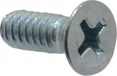 Value Collection - #10-24 UNC, 1/2" OAL Phillips Drive Machine Screw - Flat Head, Grade 2 Steel, Zinc-Plated Finish, Without Washer - Americas Industrial Supply