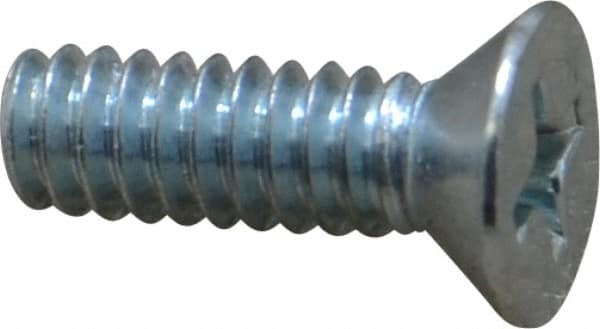 Value Collection - #10-24 UNC, 5/8" OAL Phillips Drive Machine Screw - Flat Head, Grade 2 Steel, Zinc-Plated Finish, Without Washer - Americas Industrial Supply