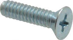 Value Collection - #10-24 UNC, 3/4" OAL Phillips Drive Machine Screw - Flat Head, Grade 2 Steel, Zinc-Plated Finish, Without Washer - Americas Industrial Supply