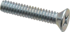 Value Collection - #10-24 UNC, 1" OAL Phillips Drive Machine Screw - Flat Head, Grade 2 Steel, Zinc-Plated Finish, Without Washer - Americas Industrial Supply