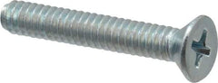 Value Collection - #10-24 UNC, 1-1/4" OAL Phillips Drive Machine Screw - Flat Head, Grade 2 Steel, Zinc-Plated Finish, Without Washer - Americas Industrial Supply