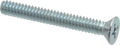 Value Collection - #10-24 UNC, 1-1/2" OAL Phillips Drive Machine Screw - Flat Head, Grade 2 Steel, Zinc-Plated Finish, Without Washer - Americas Industrial Supply