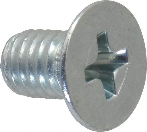 Value Collection - #10-32 UNF, 5/16" OAL Phillips Drive Machine Screw - Flat Head, Grade 2 Steel, Zinc-Plated Finish, Without Washer - Americas Industrial Supply