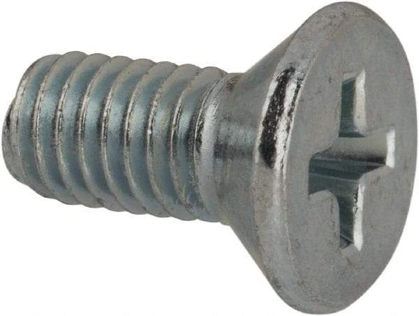 Value Collection - #10-32 UNF, 7/16" OAL Phillips Drive Machine Screw - Flat Head, Grade J82 Steel, Zinc-Plated Finish, Without Washer - Americas Industrial Supply