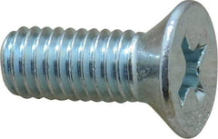 Value Collection - #10-32 UNF, 1/2" OAL Phillips Drive Machine Screw - Flat Head, Grade 2 Steel, Zinc-Plated Finish, Without Washer - Americas Industrial Supply