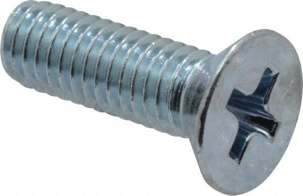 Value Collection - #10-32 UNF, 5/8" OAL Phillips Drive Machine Screw - Flat Head, Grade 2 Steel, Zinc-Plated Finish, Without Washer - Americas Industrial Supply