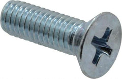 Value Collection - #10-32 UNF, 5/8" OAL Phillips Drive Machine Screw - Flat Head, Grade 2 Steel, Zinc-Plated Finish, Without Washer - Americas Industrial Supply