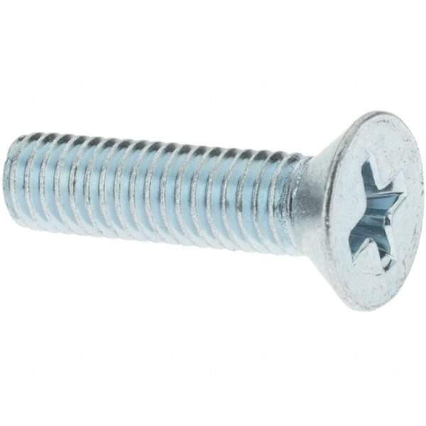 Value Collection - #10-32 UNF, 3/4" OAL Phillips Drive Machine Screw - Flat Head, Grade 2 Steel, Zinc-Plated Finish, Without Washer - Americas Industrial Supply