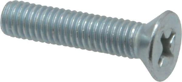Value Collection - #10-32 UNF, 7/8" OAL Phillips Drive Machine Screw - Flat Head, Grade 2 Steel, Zinc-Plated Finish, Without Washer - Americas Industrial Supply