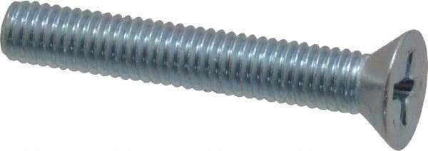 Value Collection - #10-32 UNF, 1-1/4" OAL Phillips Drive Machine Screw - Flat Head, Grade 2 Steel, Zinc-Plated Finish, Without Washer - Americas Industrial Supply