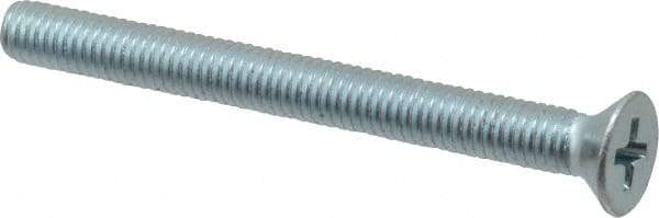 Value Collection - #10-32 UNF, 2" OAL Phillips Drive Machine Screw - Flat Head, Grade 2 Steel, Zinc-Plated Finish, Without Washer - Americas Industrial Supply