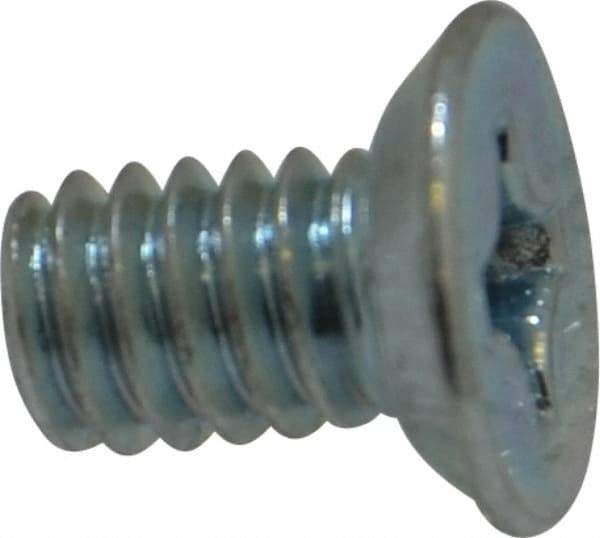 Value Collection - #12-24 UNC, 3/8" OAL Phillips Drive Machine Screw - Flat Head, Grade 2 Steel, Zinc-Plated Finish, Without Washer - Americas Industrial Supply