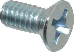 Value Collection - #12-24 UNC, 1/2" OAL Phillips Drive Machine Screw - Flat Head, Grade 2 Steel, Zinc-Plated Finish, Without Washer - Americas Industrial Supply