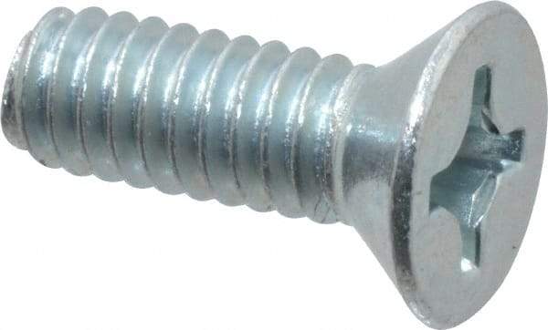 Value Collection - #12-24 UNC, 5/8" OAL Phillips Drive Machine Screw - Flat Head, Grade 2 Steel, Zinc-Plated Finish, Without Washer - Americas Industrial Supply