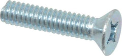 Value Collection - #12-24 UNC, 1" OAL Phillips Drive Machine Screw - Flat Head, Grade J82 Steel, Zinc-Plated Finish, Without Washer - Americas Industrial Supply
