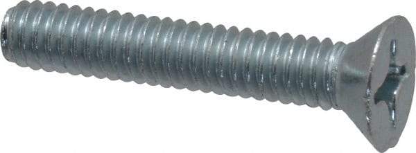 Value Collection - #12-24 UNC, 1-1/4" OAL Phillips Drive Machine Screw - Flat Head, Grade J82 Steel, Zinc-Plated Finish, Without Washer - Americas Industrial Supply