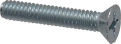 Value Collection - #12-24 UNC, 1-1/4" OAL Phillips Drive Machine Screw - Flat Head, Grade J82 Steel, Zinc-Plated Finish, Without Washer - Americas Industrial Supply