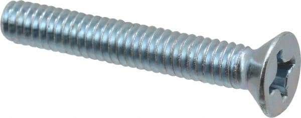 Value Collection - #12-24 UNC, 1-1/2" OAL Phillips Drive Machine Screw - Flat Head, Grade 2 Steel, Zinc-Plated Finish, Without Washer - Americas Industrial Supply