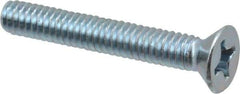 Value Collection - #12-24 UNC, 1-1/2" OAL Phillips Drive Machine Screw - Flat Head, Grade 2 Steel, Zinc-Plated Finish, Without Washer - Americas Industrial Supply