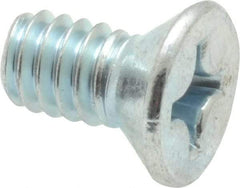 Value Collection - 1/4-20 UNC, 1/2" OAL Phillips Drive Machine Screw - Flat Head, Grade 2 Steel, Zinc-Plated Finish, Without Washer - Americas Industrial Supply