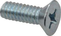 Value Collection - 1/4-20 UNC, 3/4" OAL Phillips Drive Machine Screw - Flat Head, Grade 2 Steel, Zinc-Plated Finish, Without Washer - Americas Industrial Supply