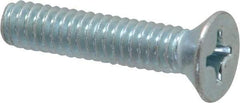 Value Collection - 1/4-20 UNC, 1-1/4" OAL Phillips Drive Machine Screw - Flat Head, Grade 2 Steel, Zinc-Plated Finish, Without Washer - Americas Industrial Supply